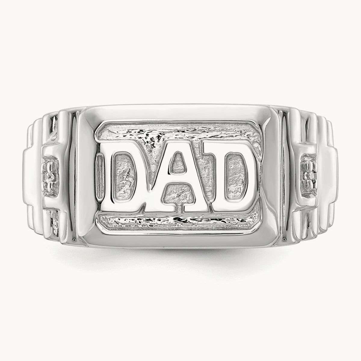Diamond men's Ring, 14K Gold — 14K White Gold, 10