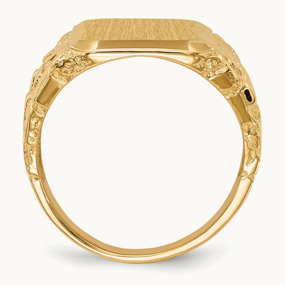 Open Back Mens Signet Ring — photo set