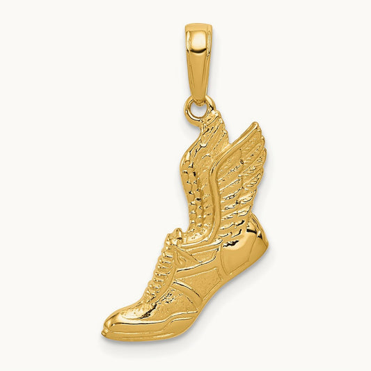 Polished Running Shoe Pendant — 25mm
