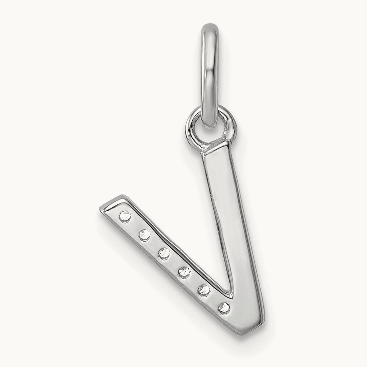 Twisted Diamond Charm — 14K White Gold, V
