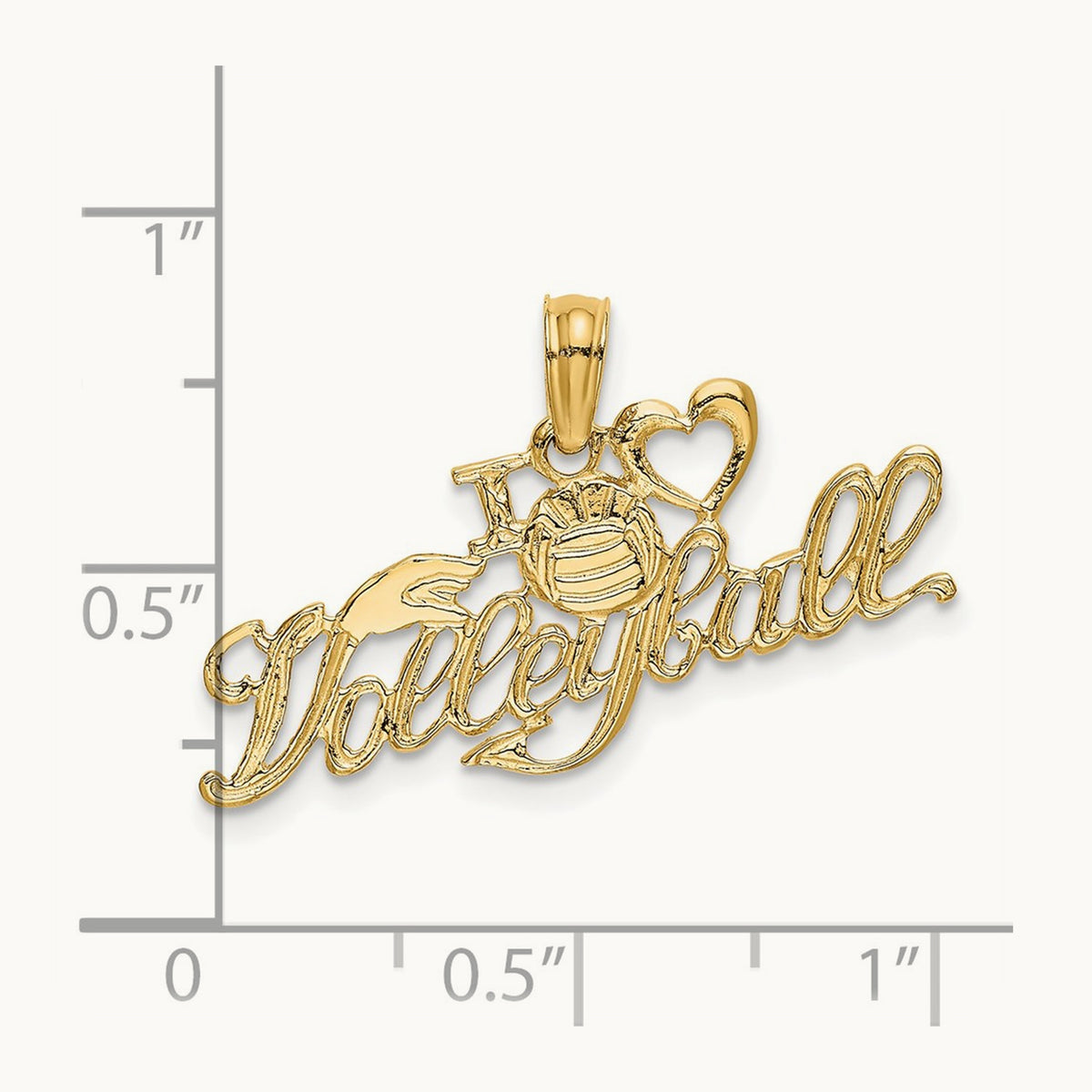 I HEART VOLLEYBALL Charm, 14K