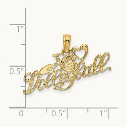 I HEART VOLLEYBALL Charm, 14K