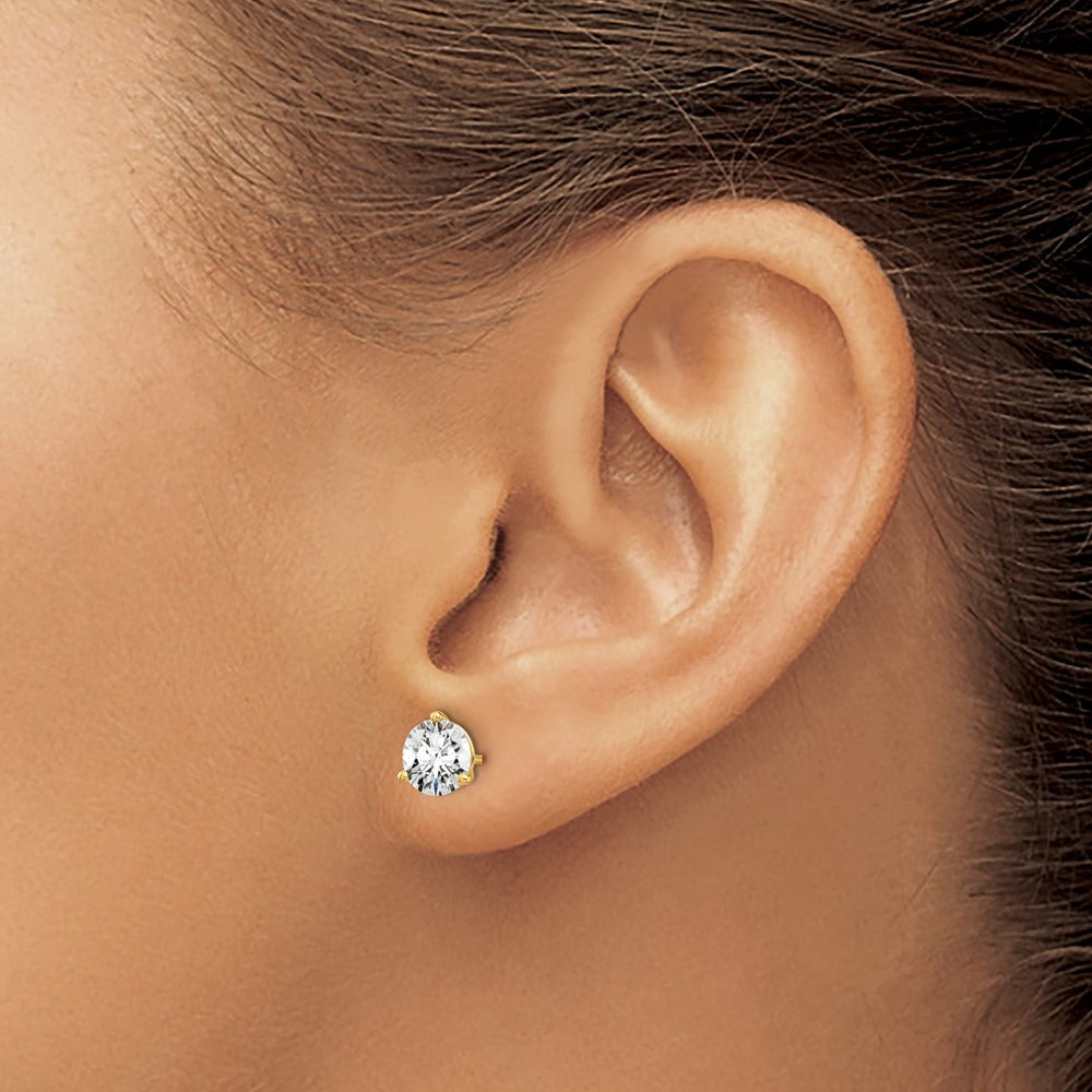 Round Stud Earrings, 0.10-6.00 ct tw Lab-Grown Diamond — 1 1/2 ct, 14K Yellow Gold