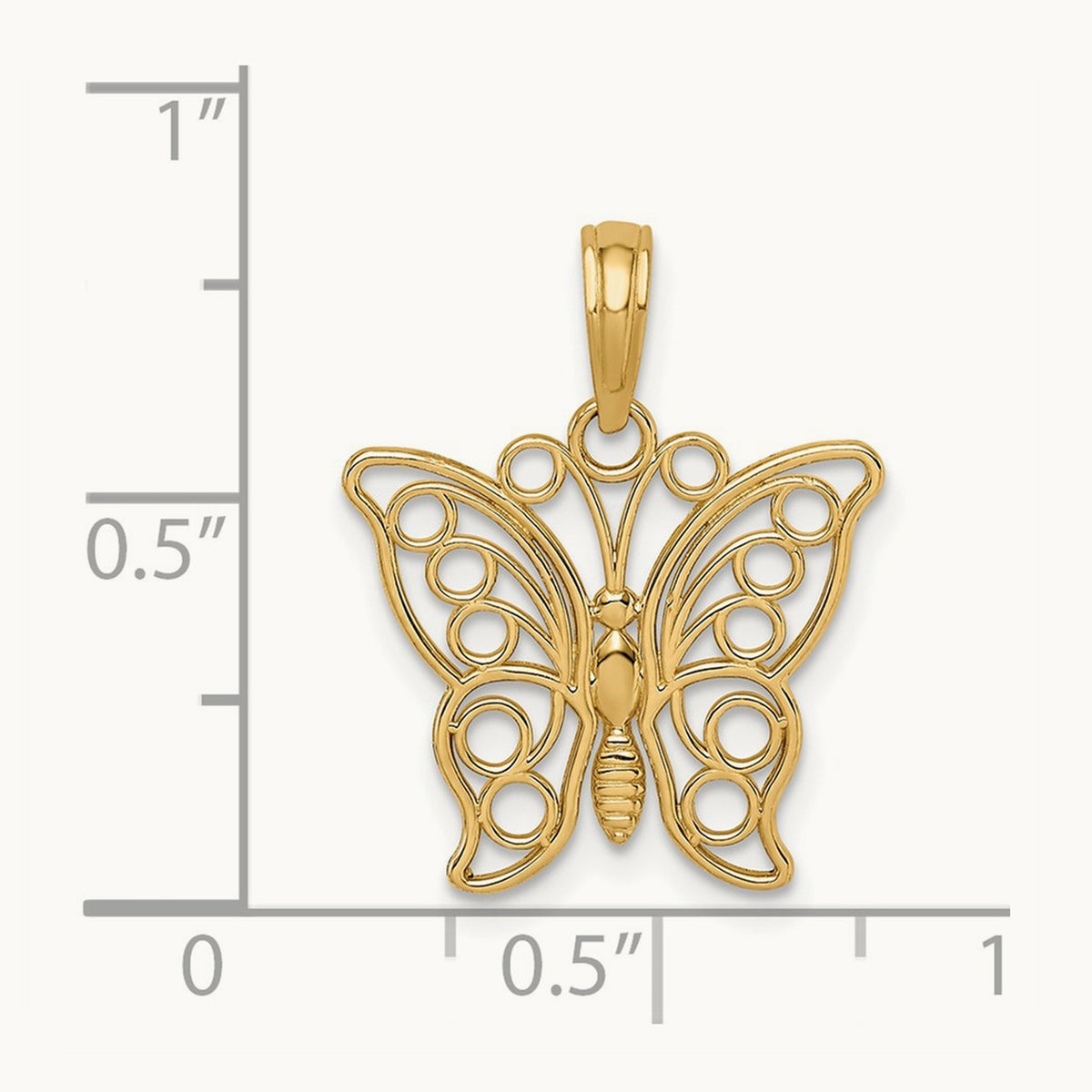 Cut-out Butterfly Large Pendant — 14K Yellow Gold
