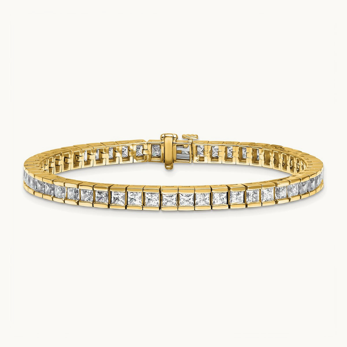 Princess Tennis Bracelet, 10.00 ct tw Lab-Grown Diamond — 14K Yellow Gold