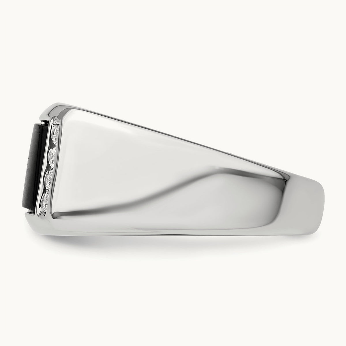 Onyx Men's Ring, 0.20 ct tw Lab-Grown Diamond