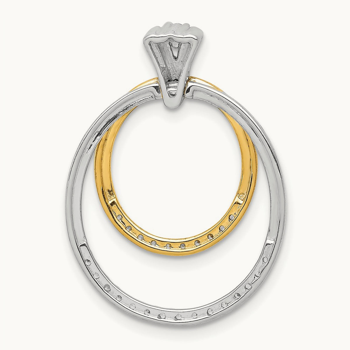 Double Circle Dangle Pendant, 0.25 ct tw Lab-Grown Diamond