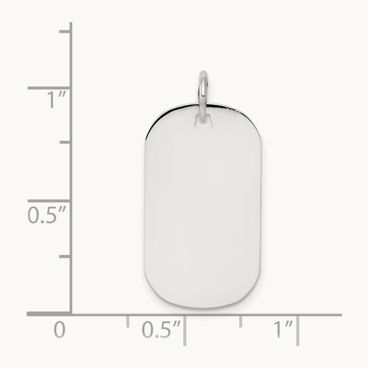 Plain .027 Gauge Engraveable Dog Tag Disc Charm — 14K White Gold, 26.8mm
