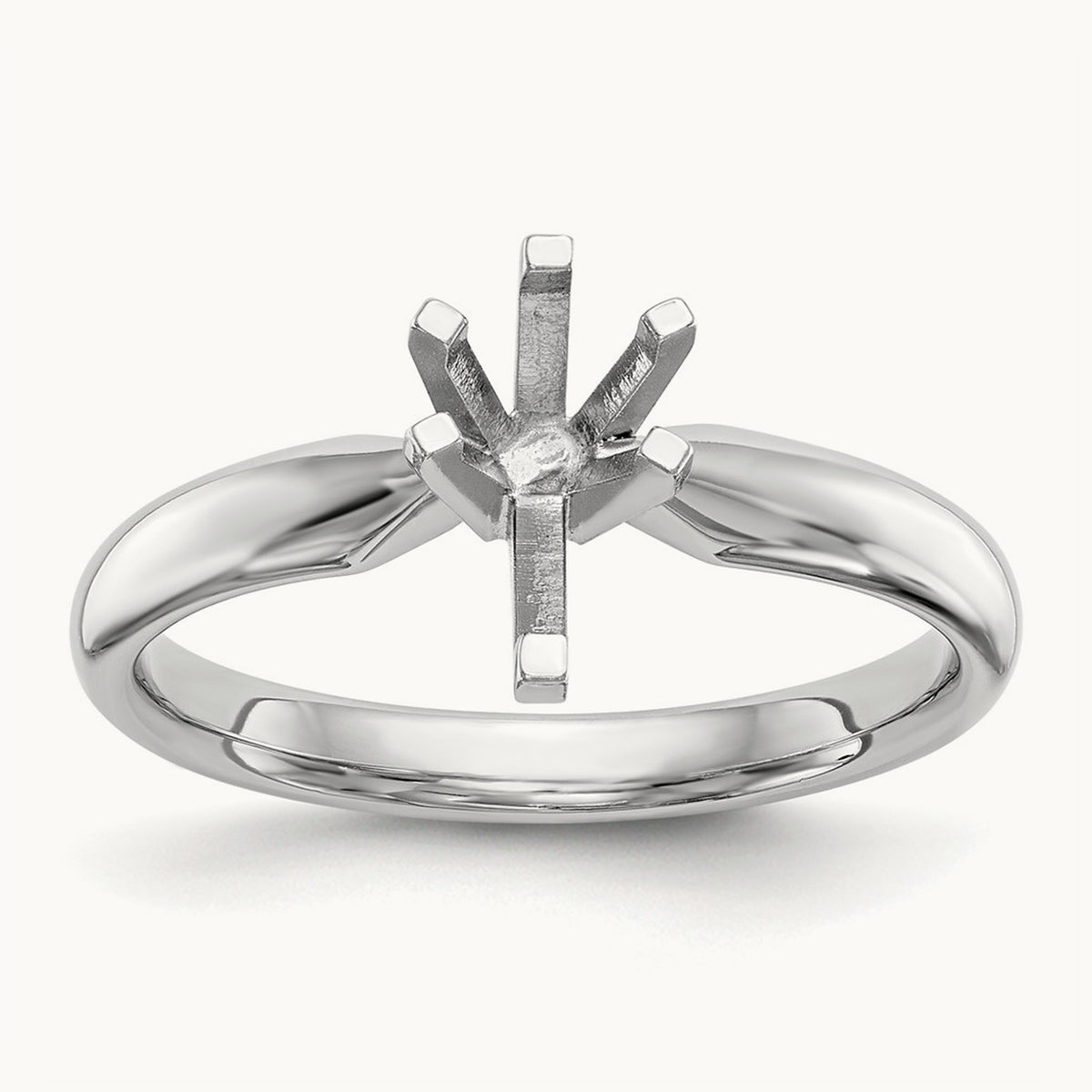 3/4ct. Tulip-Head Comfort-Fit Pear Solitaire Mounting, 14K White Gold