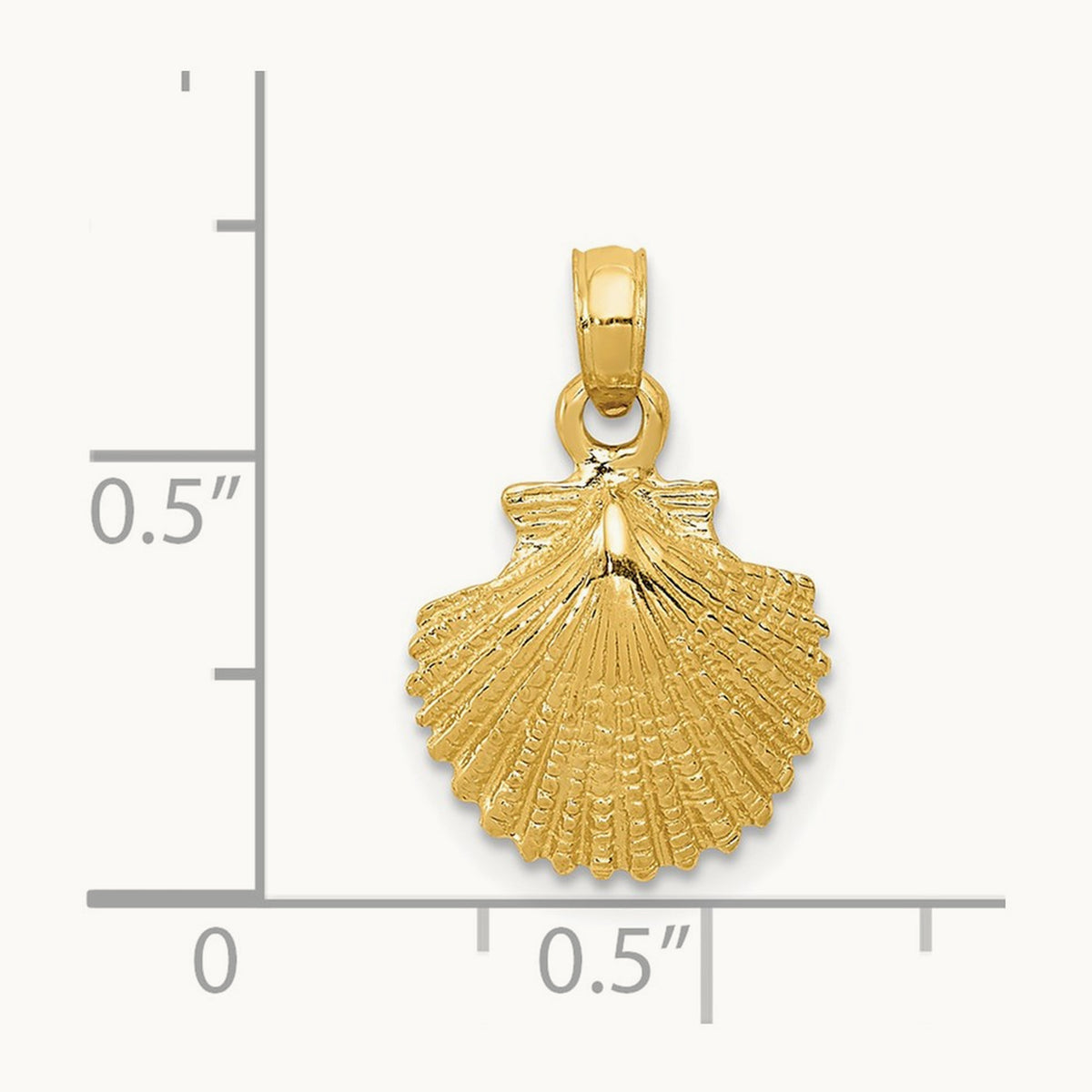 Scallop Shell Pendant, 14K