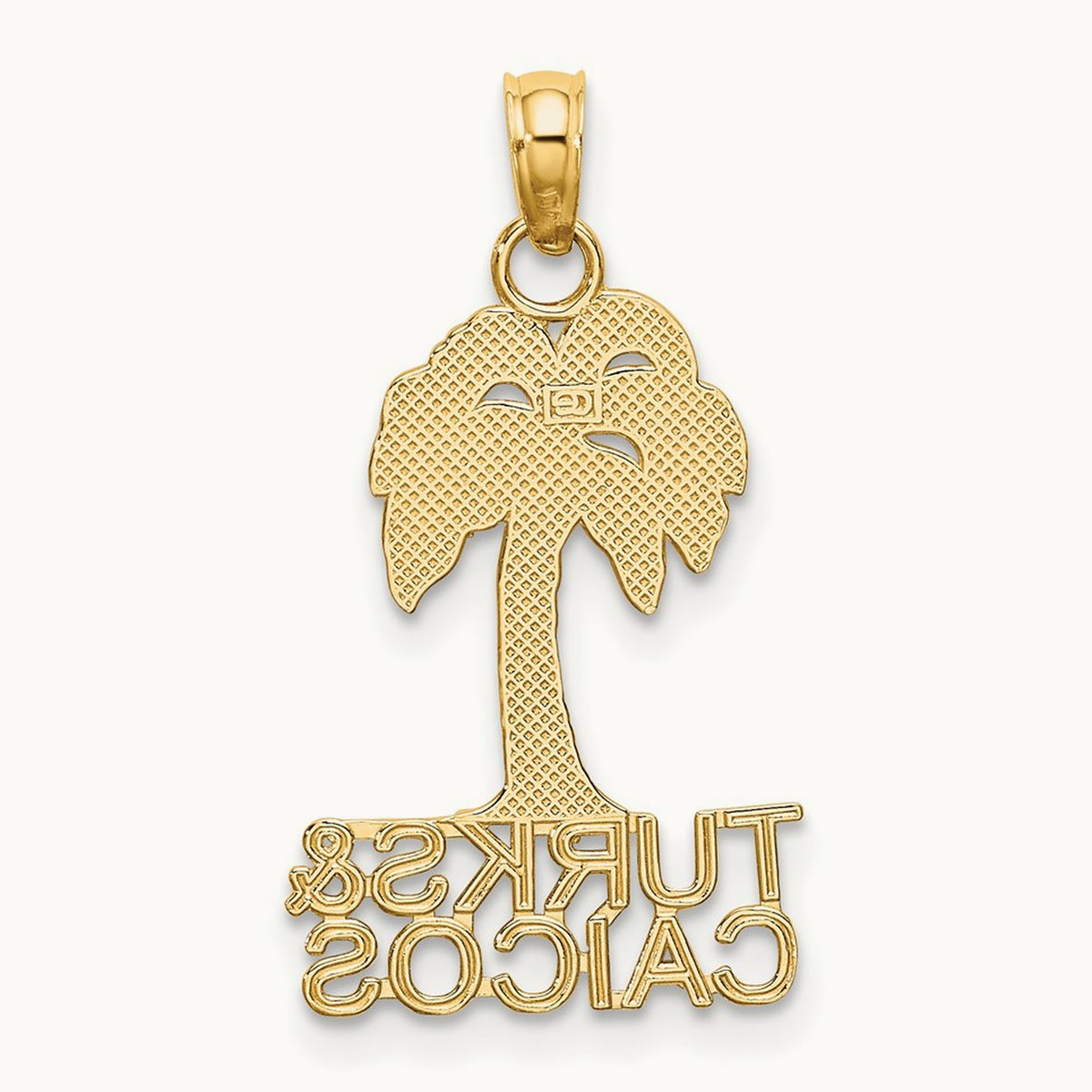 TURKS AND CAICOS Palm Tree Charm, 14K