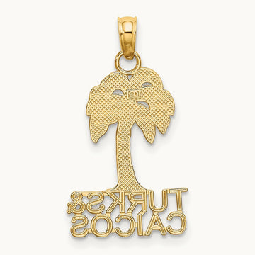TURKS AND CAICOS Palm Tree Charm, 14K