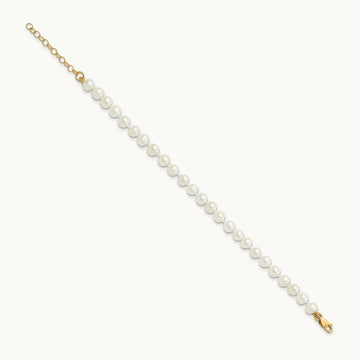 4- FW Cultured Pearl 5 w/1 ext Bracelet 14 w/1 ext Neck Earring Set, 5mm, 14K