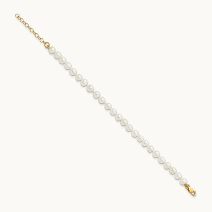 4- FW Cultured Pearl 5 w/1 ext Bracelet 14 w/1 ext Neck Earring Set, 5mm, 14K