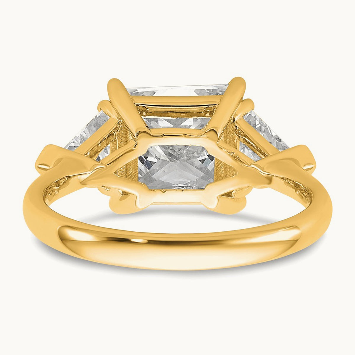 Princess/Trillion Engagement Ring, 1.50-4.00 ct tw Lab-Grown Diamond — 4 1/8 ct, 14K Yellow Gold