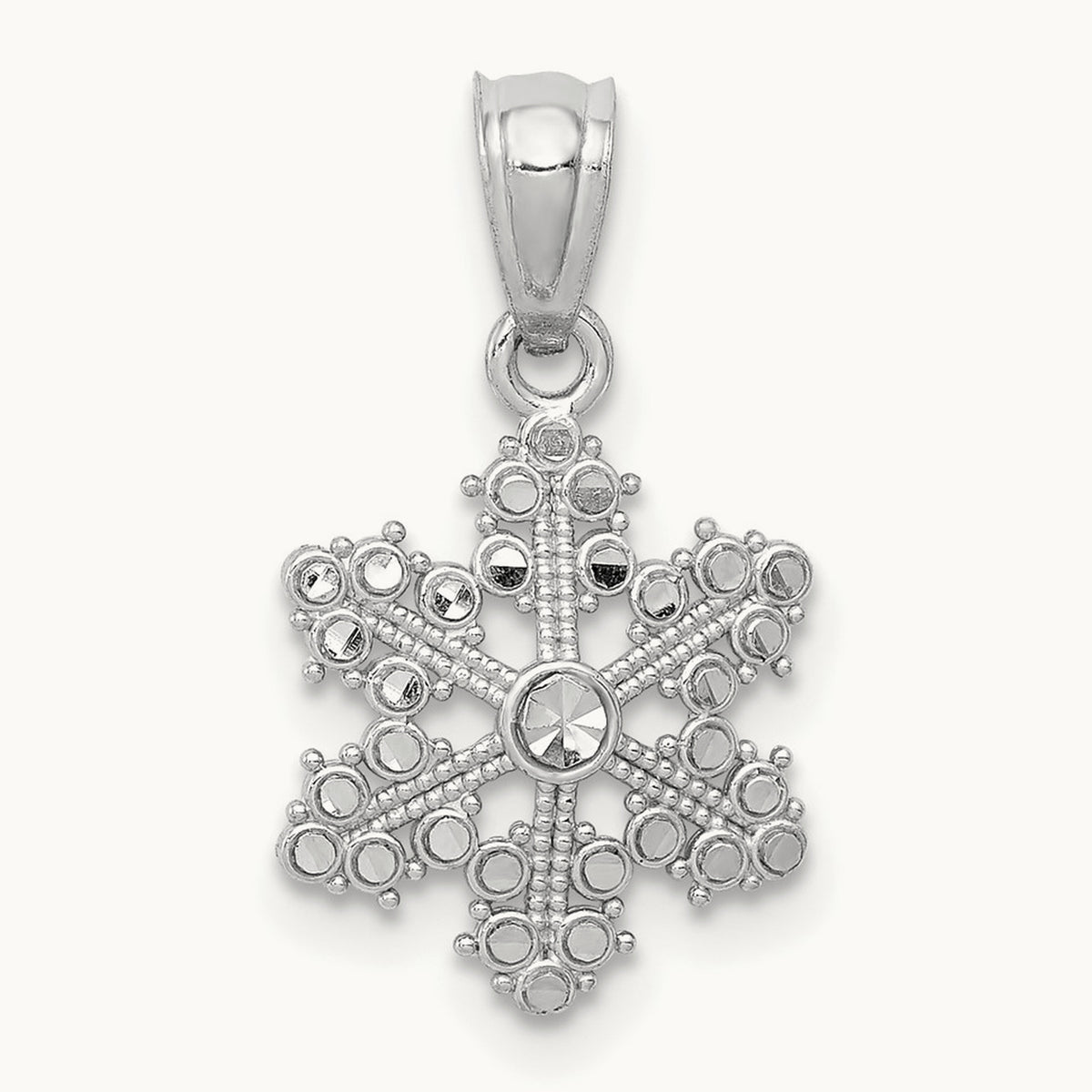 Snowflake Pendant, 14K White Gold