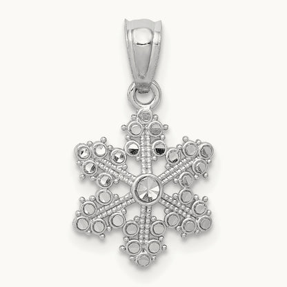 Snowflake Pendant, 14K White Gold