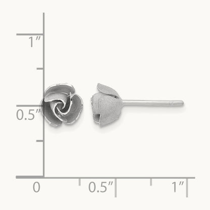 Satin Finish Diamond-cut Post Earrings — 14K Two-Tone Gold, 7mm