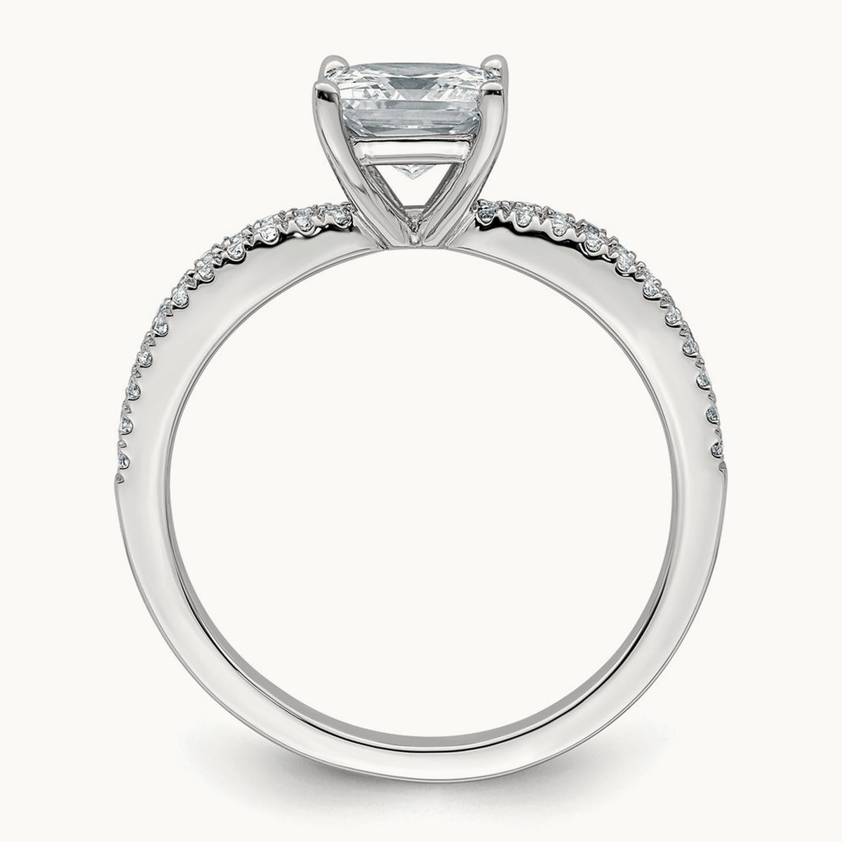Princess Engagement Ring, 1.25-2.75 ct tw Lab-Grown Diamond — 1 1/2 ct, 14K White Gold