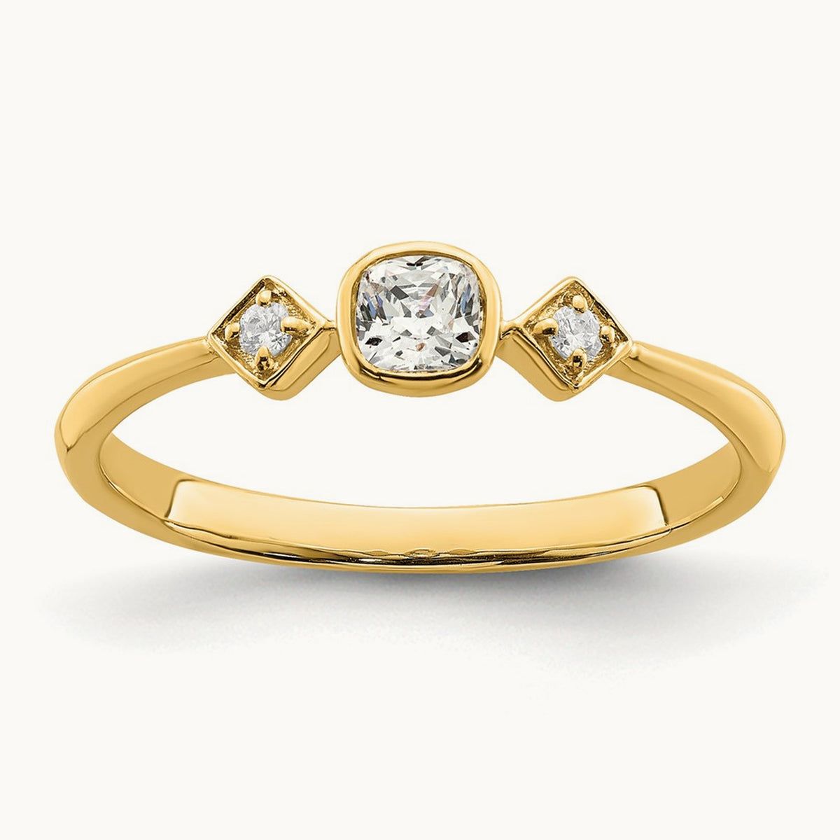 Petite Cushion Ring — 14K Yellow Gold, 7