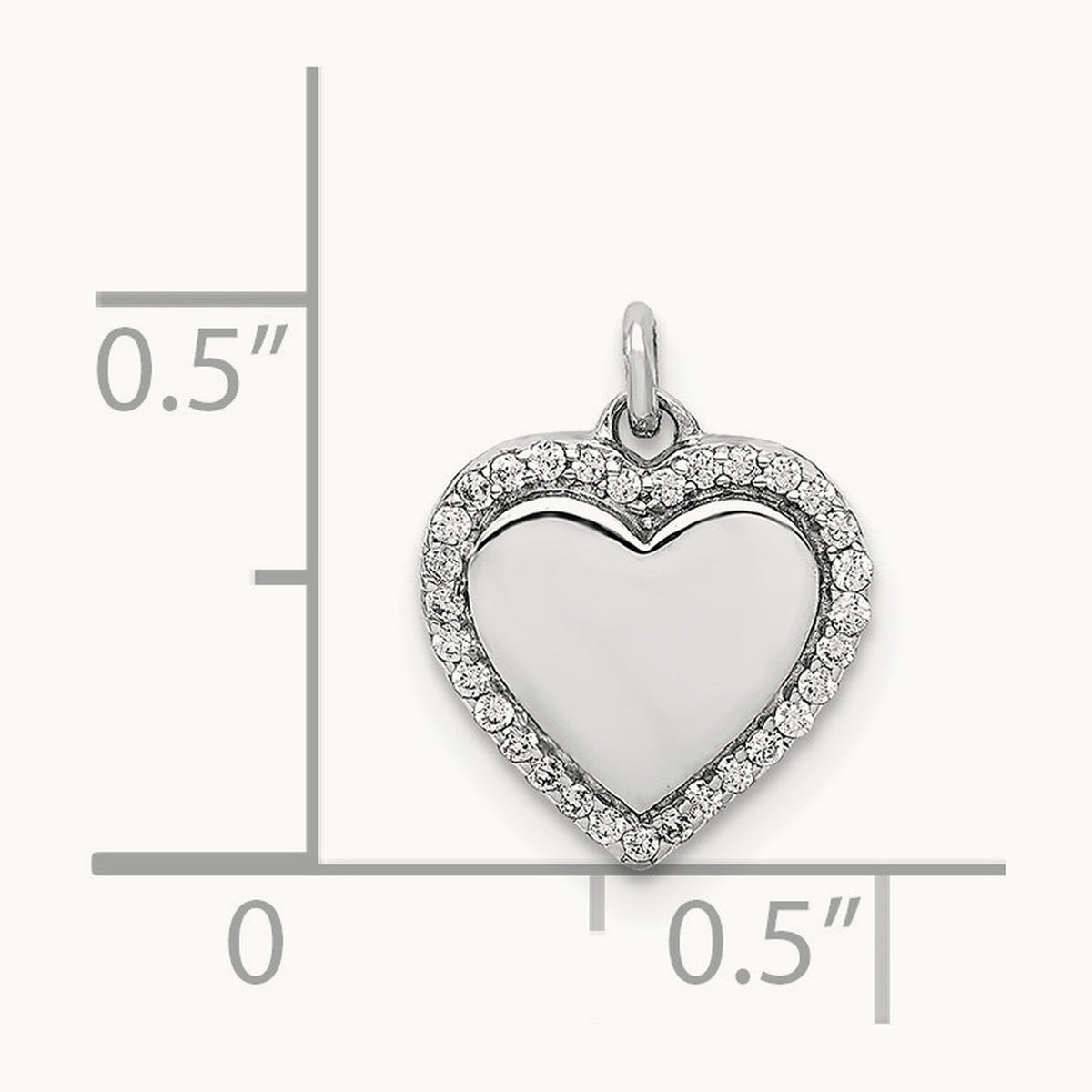 1/10ct. Diamond Fancy Polished Heart Pendant, 14K White Gold
