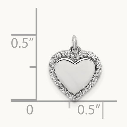 1/10ct. Diamond Fancy Polished Heart Pendant, 14K White Gold