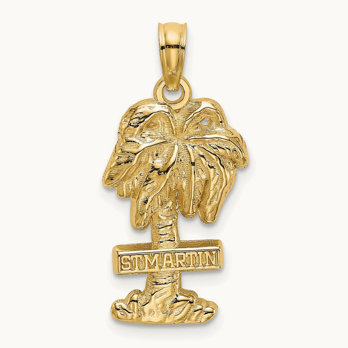 2-D ST. MARTIN On Palm Tree Charm, 14K