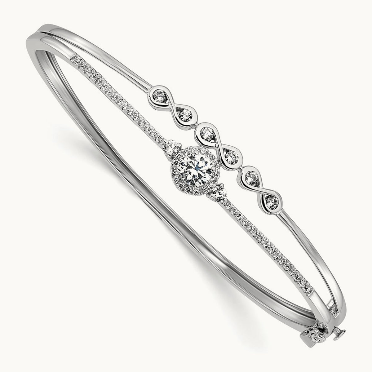 2 Strand Infinity & Round Bangle, 1.00 ct tw Lab-Grown Diamond