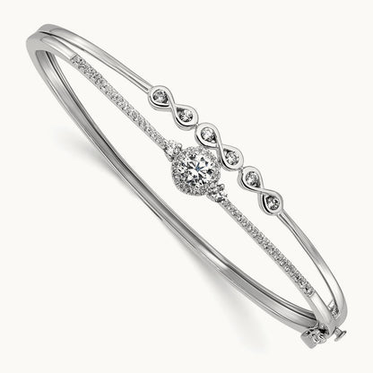 2 Strand Infinity & Round Bangle, 1.00 ct tw Lab-Grown Diamond