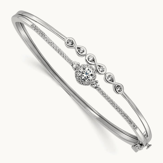 2 Strand Infinity & Round Bangle, 1.00 ct tw Lab-Grown Diamond