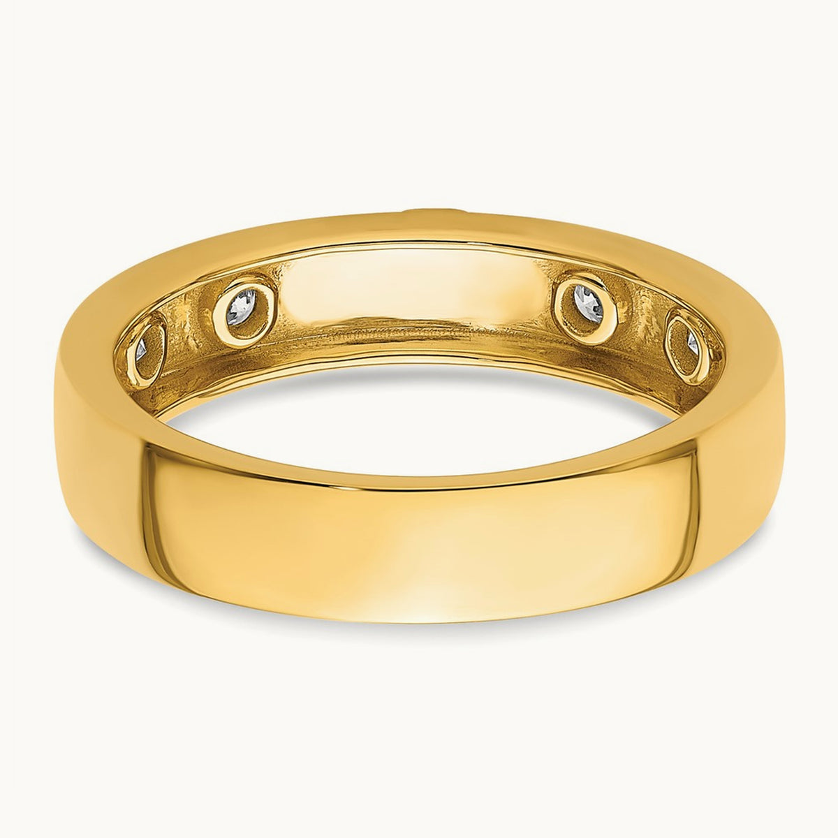 Cross Diamond Mens Complete Wedding Band, 14K