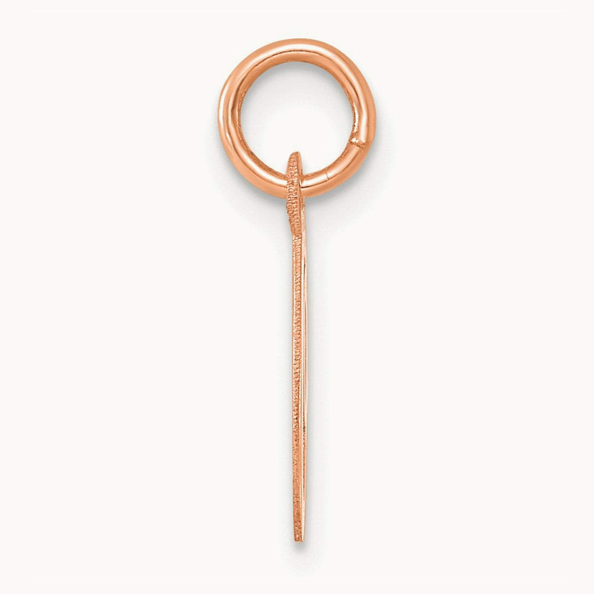 Small Script Letter O Initial Charm, 14K Rose Gold