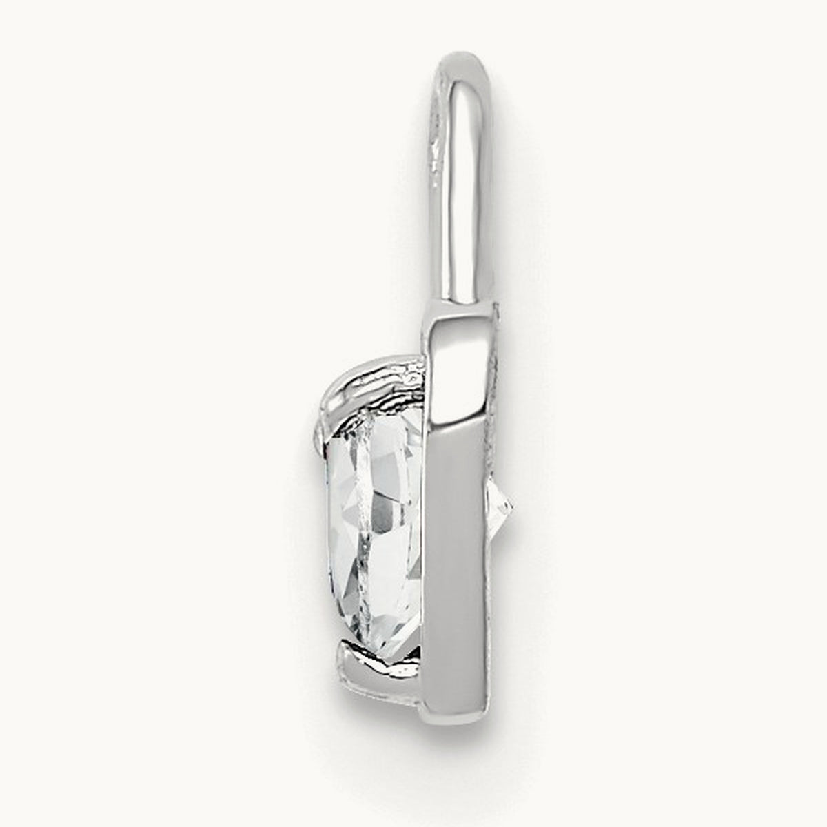 April Synthetic Birthstone Heart Charm — 14K White Gold