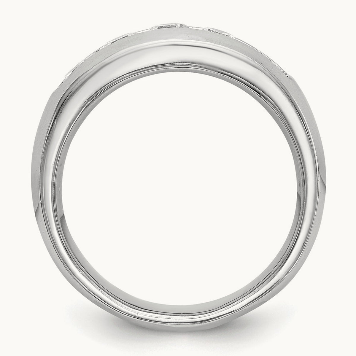 5-Stone Diamond Channel Band, 14K White Gold
