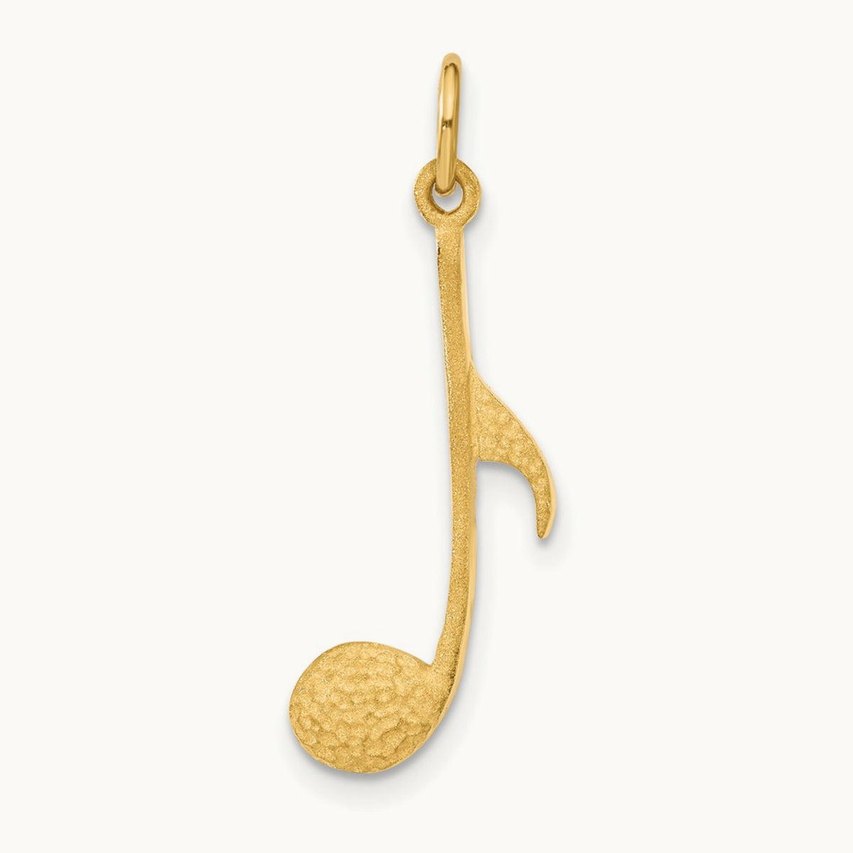 Satin Musical Note Charm, 14K