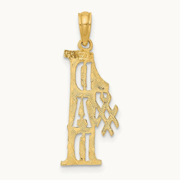 #1 DAD Cut-out Vertical Charm, 14K