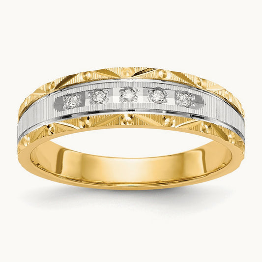 AA Quality Trio Mens Complete Wedding Band, 14K