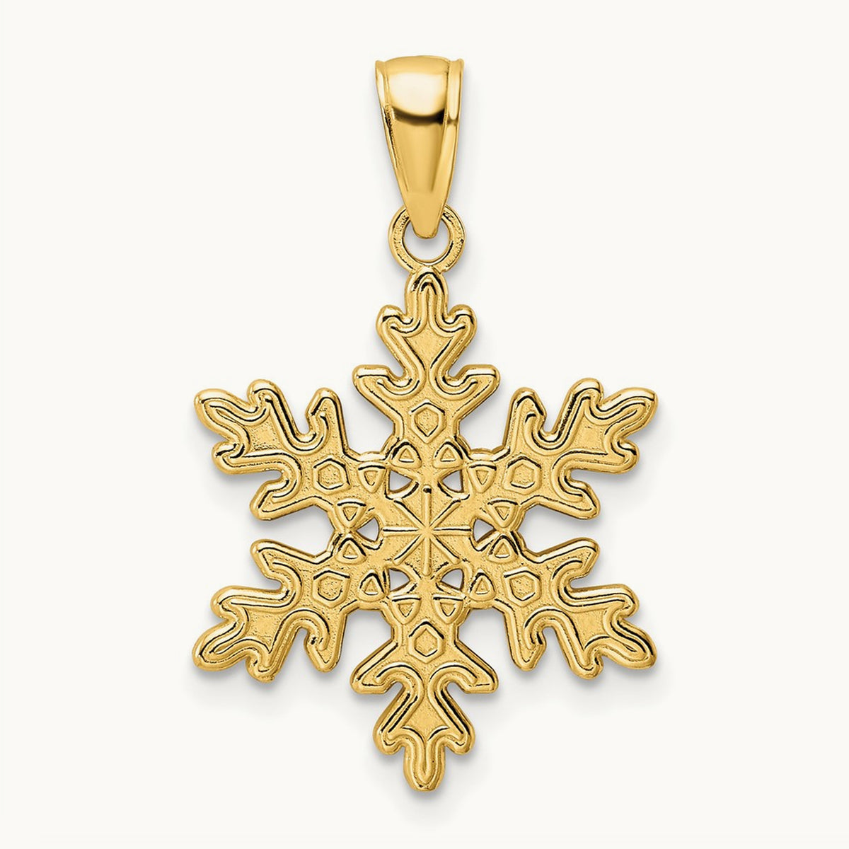 Polished Snowflake Pendant, 14K