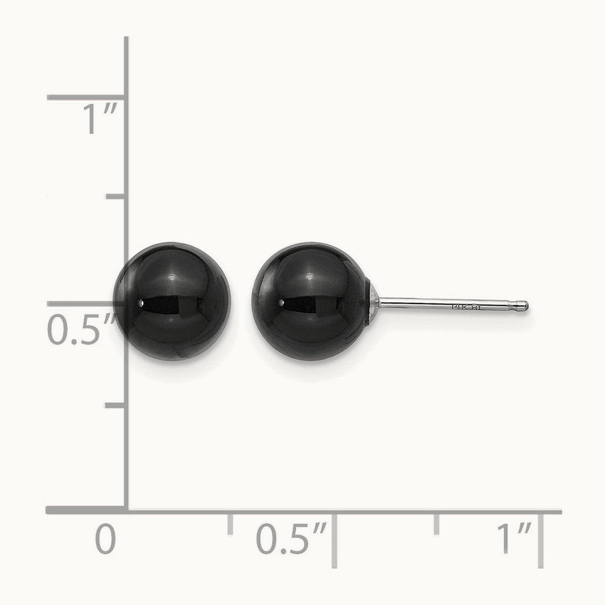Onyx Bead Earrings — 14K White Gold