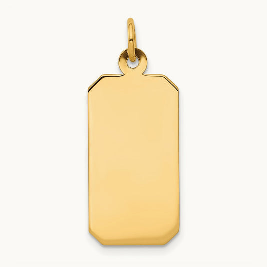 Plain .009 Gauge Engravable Rectangular Disc Charm — photo set