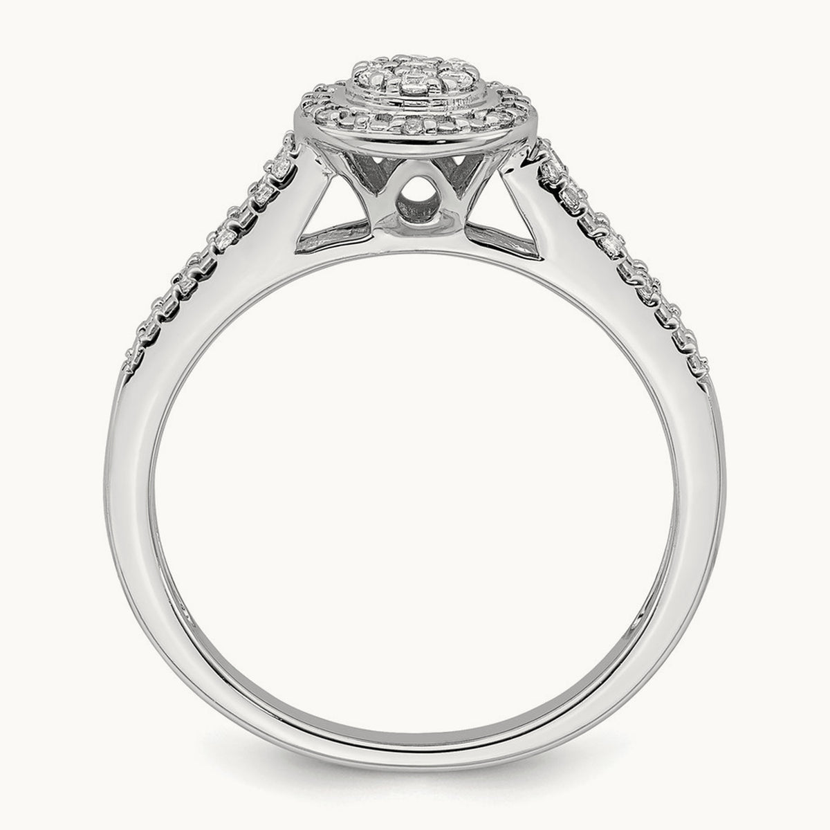 Diamond Cluster Complete Engagement Ring — photo set