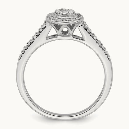 Diamond Cluster Complete Engagement Ring — photo set