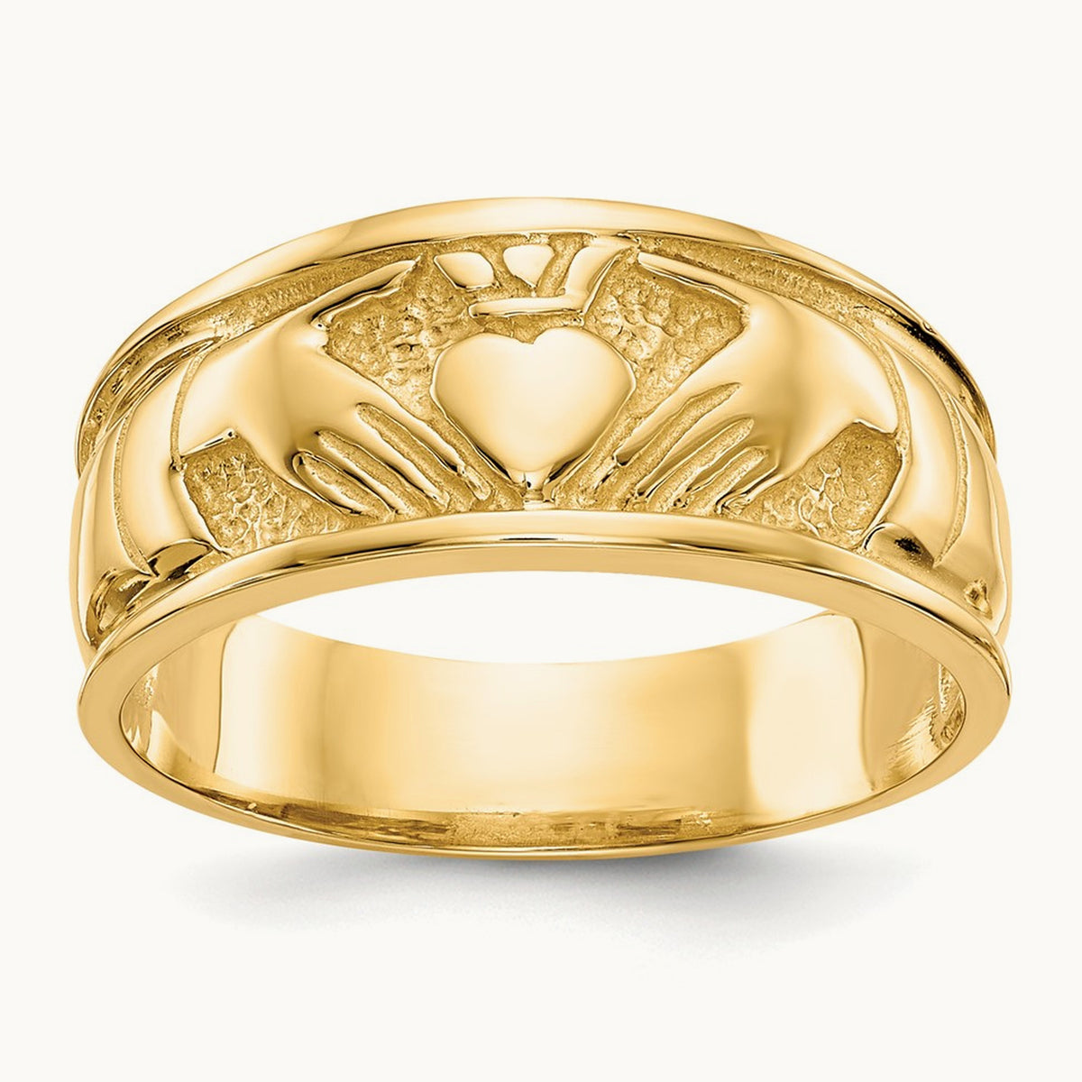 Polished Claddagh Band, 14K
