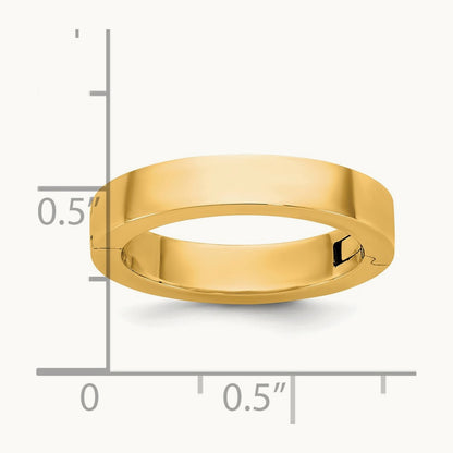 CLIQ Hinged Flat Wedding Band, 4mm, 14K Yellow Gold