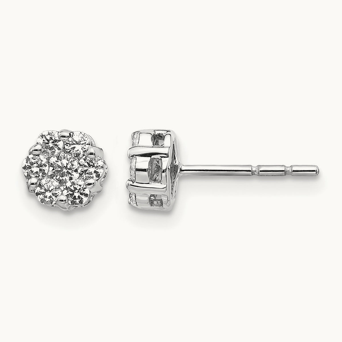 Cluster Stud Earrings, 0.50 ct tw Lab-Grown Diamond