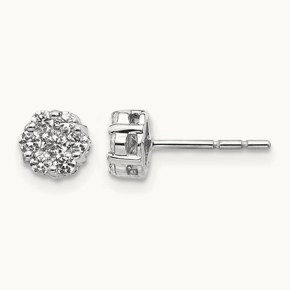 Cluster Stud Earrings, 0.50 ct tw Lab-Grown Diamond