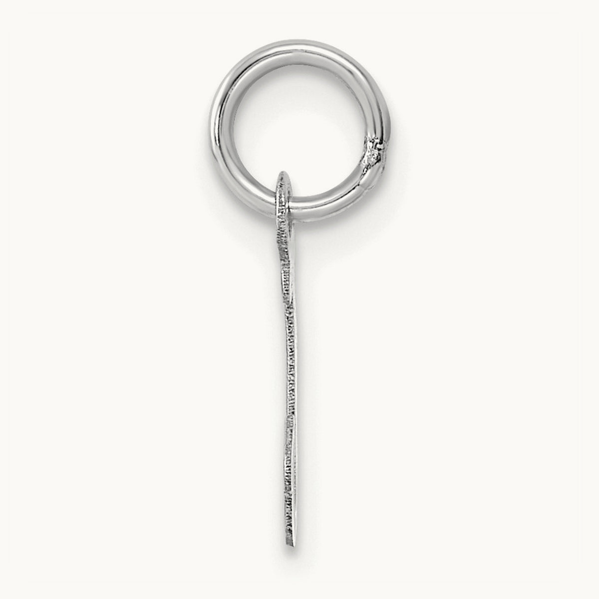 Small Script Letter J Initial Charm, 14K White Gold
