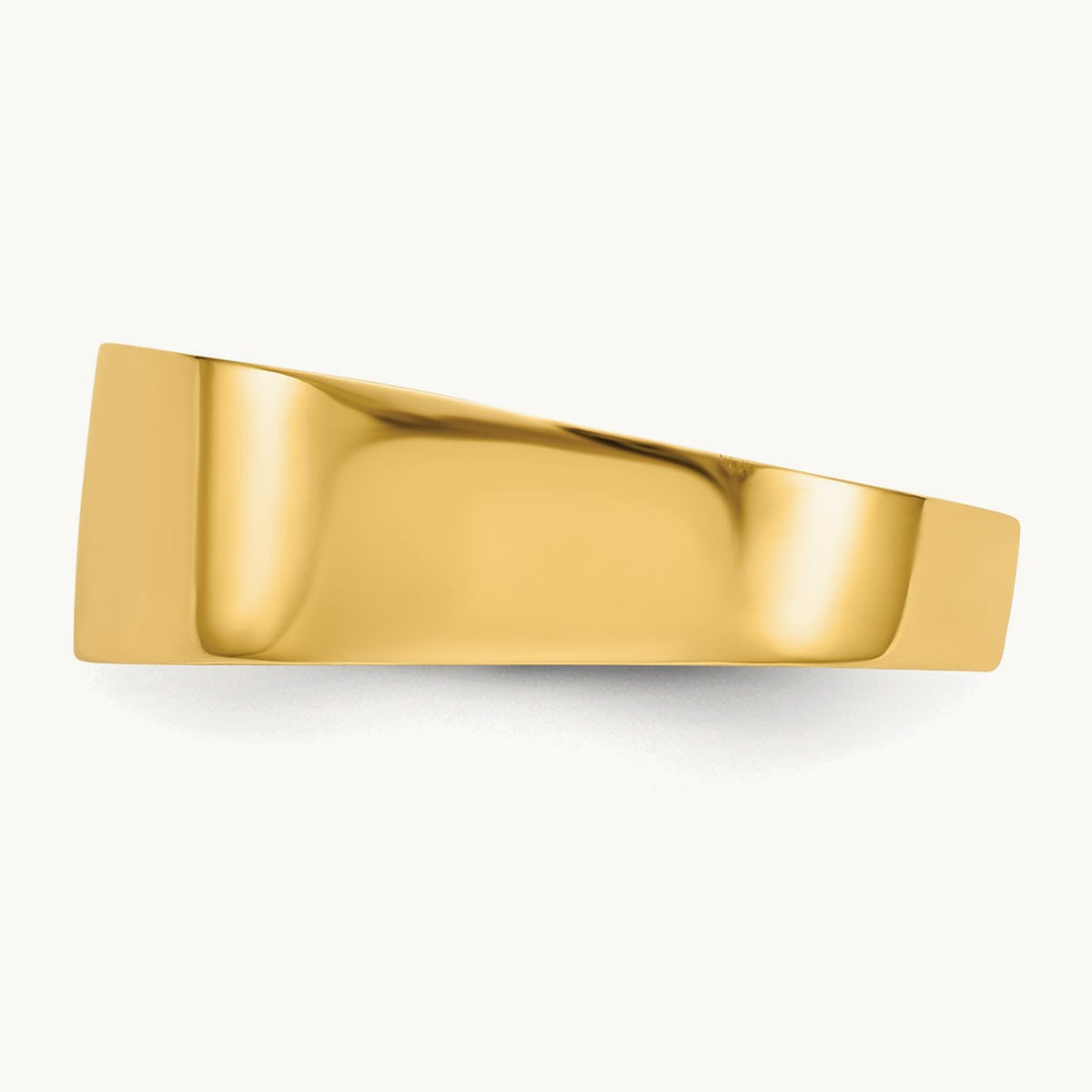 3- Flat-top Tapered Cigar Band Ring, 6mm, 14K