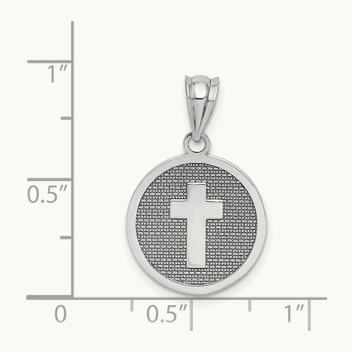 Reversible Cross & 1st Holy Communion Charm — 14K White Gold