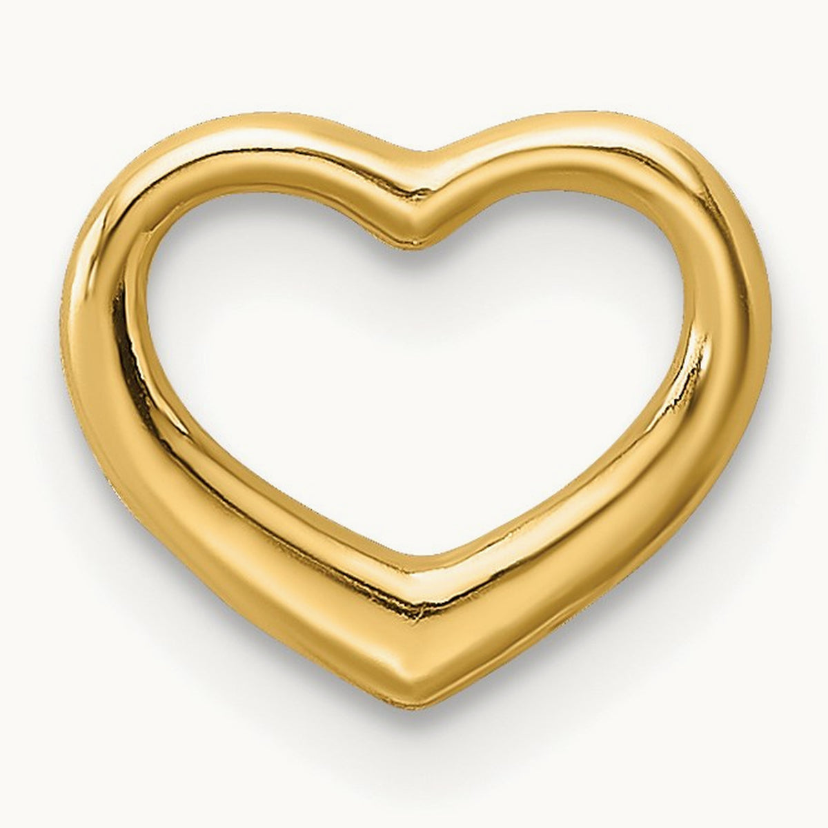 Polished Mini Floating Heart Slide — 14K Yellow Gold